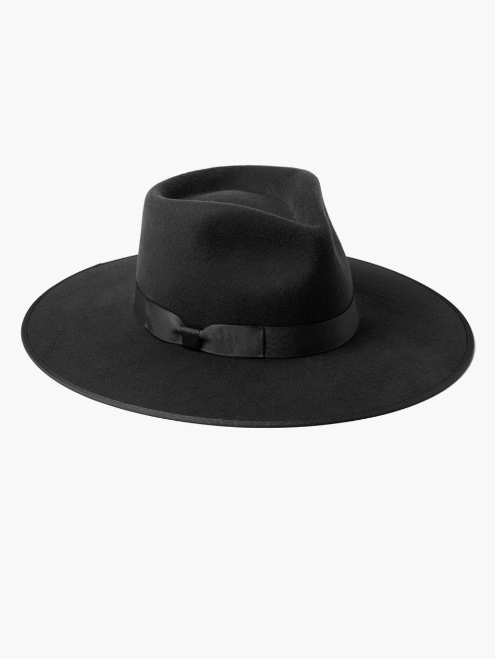Lack Of Color Black Wide-Brim Fedora with Grosgrain Band